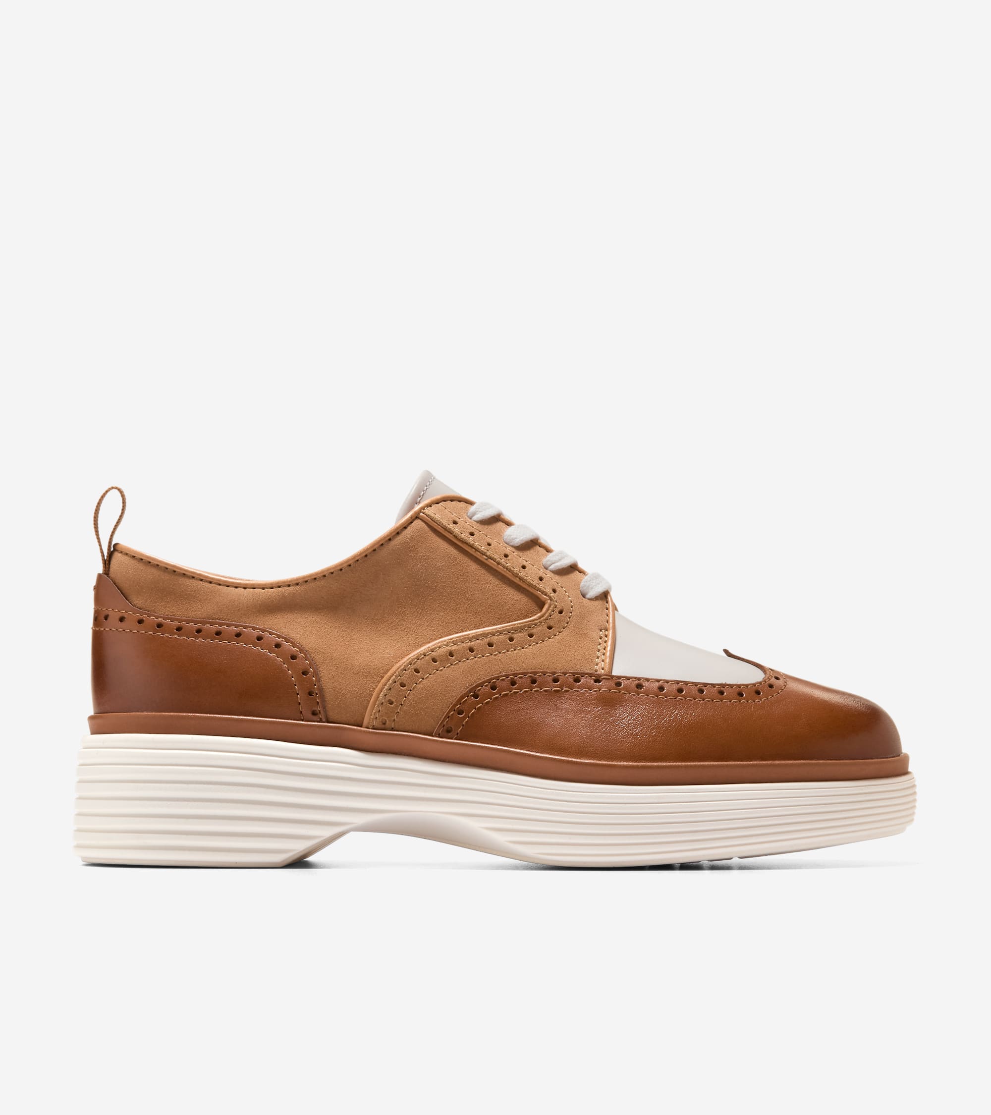 COLE HAAN CHRISTY WEDGE GILLY WINGTIP TAN WHEAT SUEDE OXFORD SHOES 10 VIBRAM Men main image 4