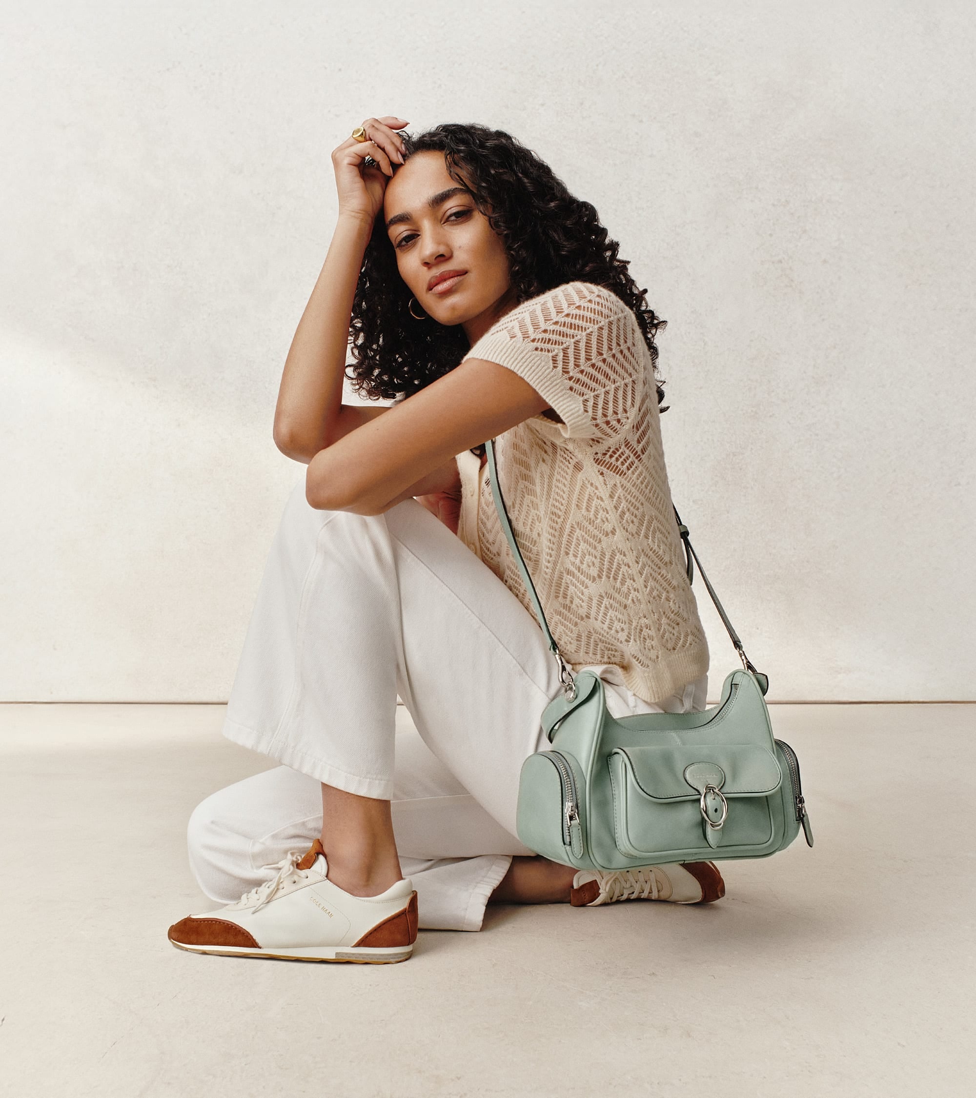 ショルダーバッグ 080y 081y Everyday Small Satchel - Jasmine Stripe print – LeSportsac