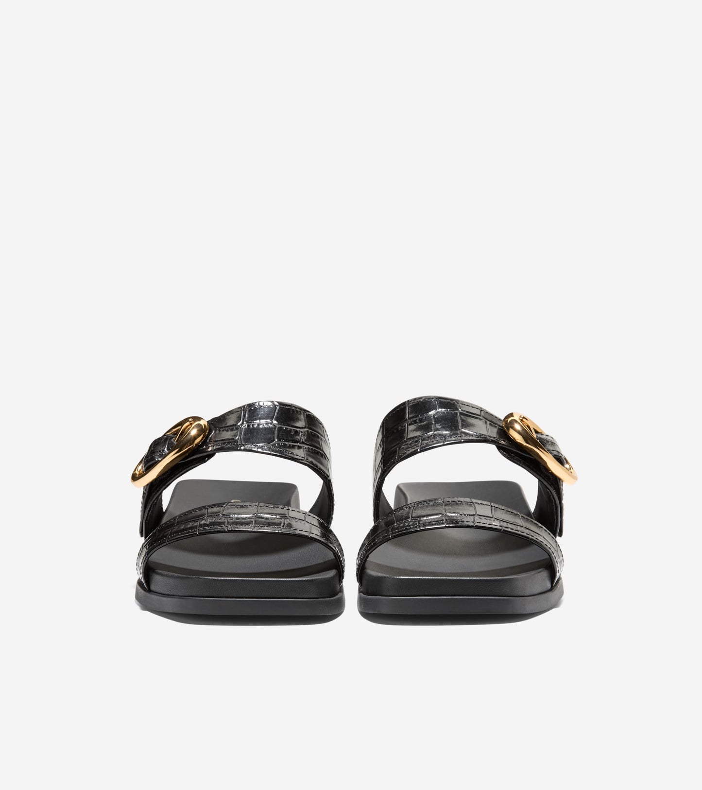 W35351:BLACK CROC PRINT LEATHER